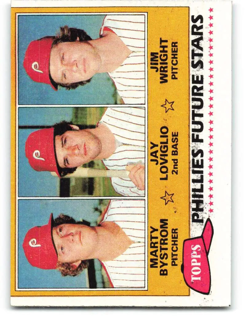 1981 Topps #526 Phillies Marty Bystrom/Jay Loviglio/Jim Wright EX Excellent RC Rookie Philadelphia Phillies Baseball