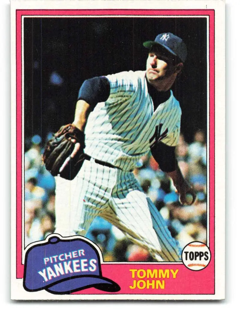 1981 Topps #550 Tommy John EX Excellent New York Yankees Baseball Card - Baseball Card Single