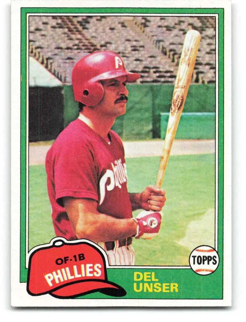 1981 Topps #566 Del Unser EX Excellent Philadelphia Phillies Baseball Card - Baseball Card Single