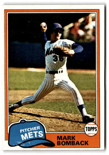 Vintage 1981 Topps Mark Bomback baseball card with original gloss featuring Simply Sandoval