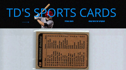 Redskins checklist card featuring Wilbur Jackson, Art Monk, Lemar Parrish from 1981 Topps