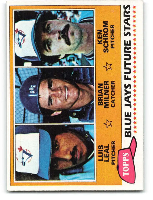 1981 Topps #577 Luis Leal/Brian Milner/Ken Schrom EX Excellent RC Rookie Toronto Blue Jays Baseball Card - Baseball