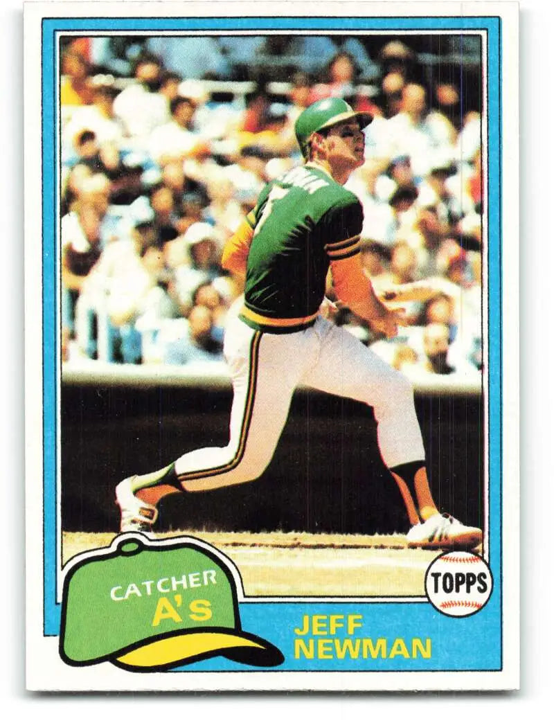 1981 Topps #587 Jeff Newman EX Excellent Oakland Athletics Baseball Card - Baseball Card Single