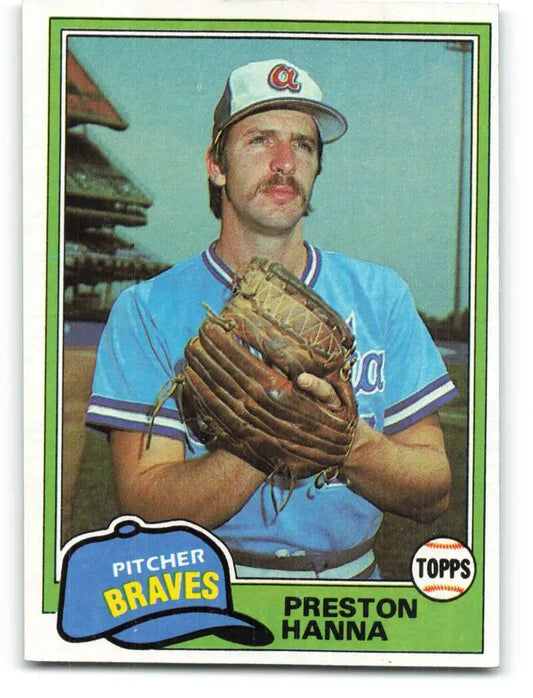 1981 Topps #594 Preston Hanna EX Excellent Atlanta Braves Baseball Card - Baseball Card Single