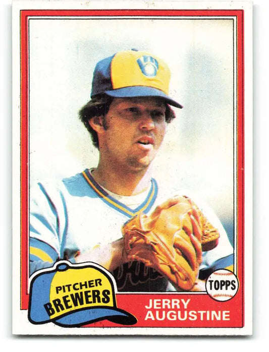 1981 Topps #596 Jerry Augustine EX Excellent Milwaukee Brewers Baseball Card - Baseball Card Single