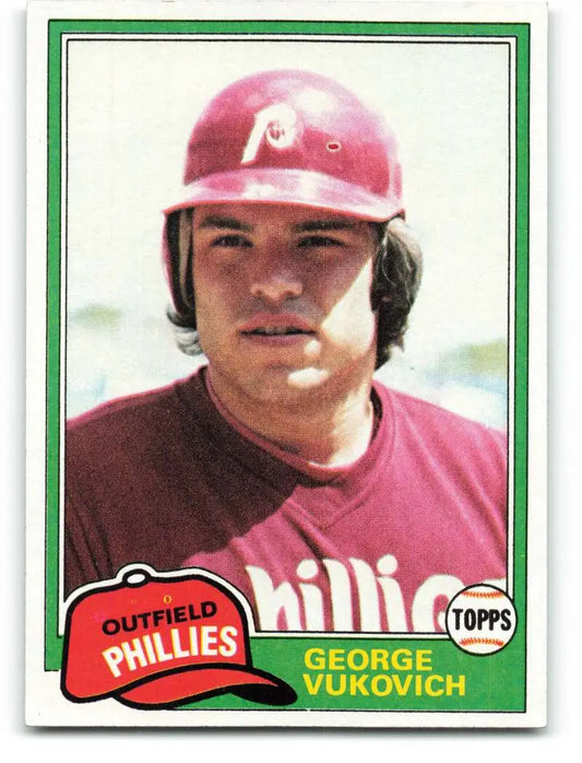 1981 Topps #598 George Vukovich EX Excellent RC Rookie Philadelphia Phillies Baseball Card - Baseball Card Single