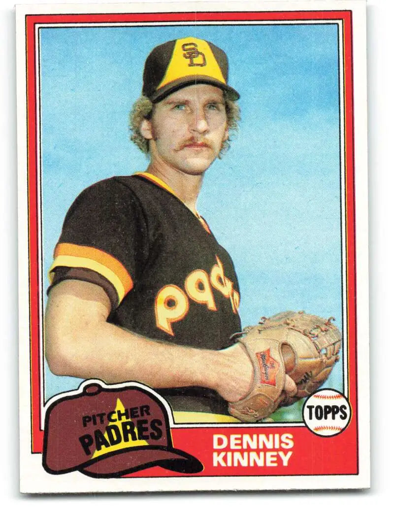 1981 Topps #599 Dennis Kinney EX Excellent RC Rookie San Diego Padres Baseball Card - Baseball Card Single