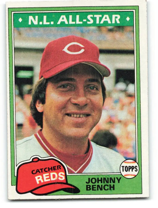 1981 Topps #600 Johnny Bench EX Excellent Cincinnati Reds Baseball Card - Baseball Card Single