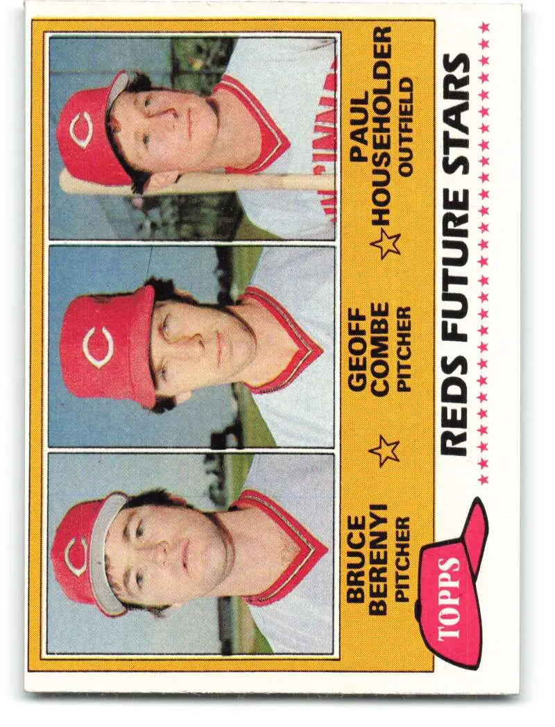 1981 Topps #606 Bruce Berenyi/Geoff Combe/Paul Householder EX Excellent RC Rookie Cincinnati Reds Baseball Card