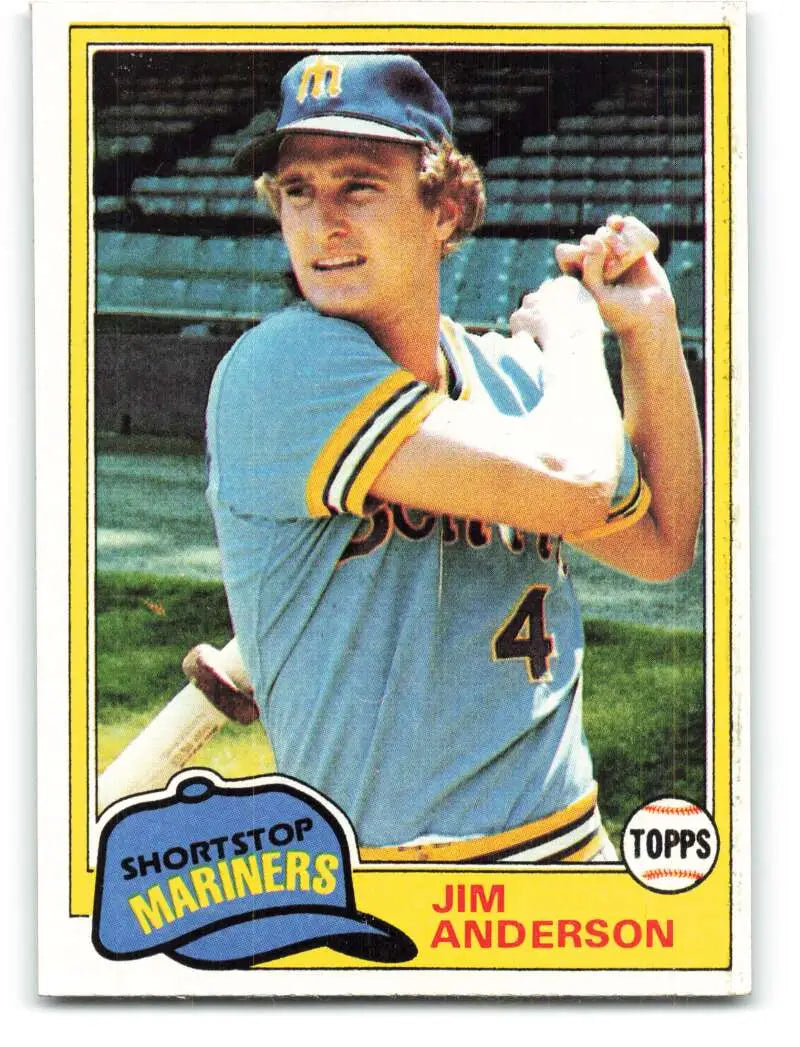 1981 Topps #613 Jim Anderson EX Excellent Seattle Mariners Baseball Card - Baseball Card Single