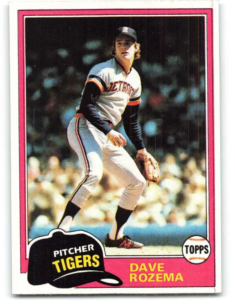 1981 Topps #614 Dave Rozema EX Excellent Detroit Tigers Baseball Card - Baseball Card Single