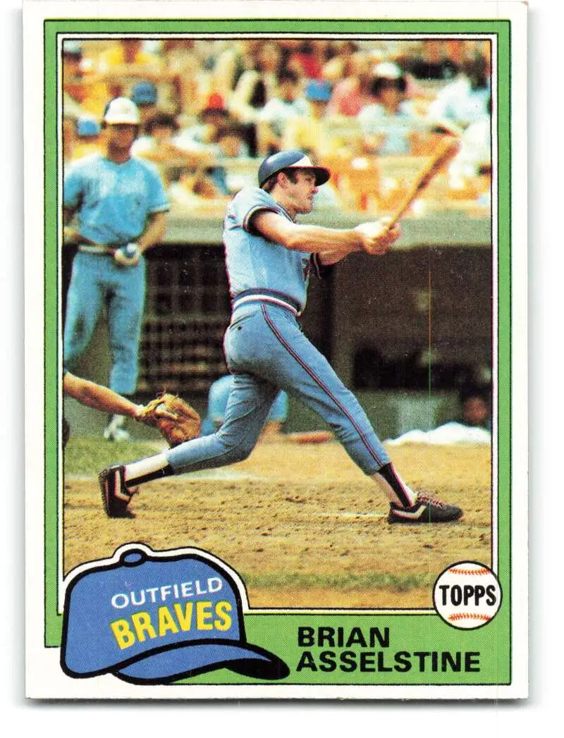 1981 Topps #64 Brian Asselstine EX Excellent Atlanta Braves Baseball Card - Baseball Card Single