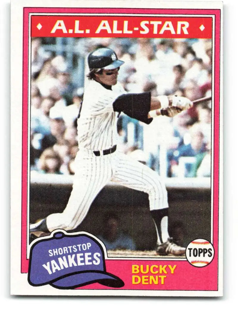 1981 Topps #650 Bucky Dent EX Excellent New York Yankees Baseball Card - Baseball Card Single