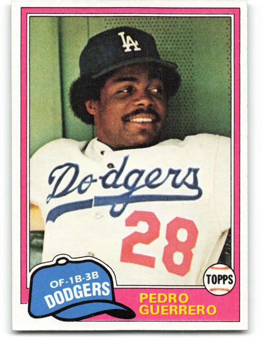 1981 Topps #651 Pedro Guerrero EX Excellent Los Angeles Dodgers Baseball Card - Baseball Card Single