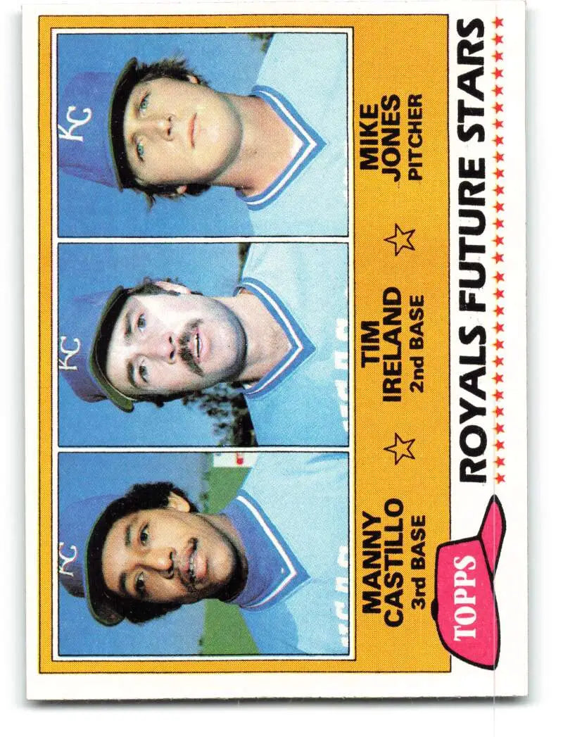 1981 Topps #66 Manny Castillo/Tim Ireland/Mike Jones EX Excellent RC Rookie Kansas City Royals Baseball Card - Baseball