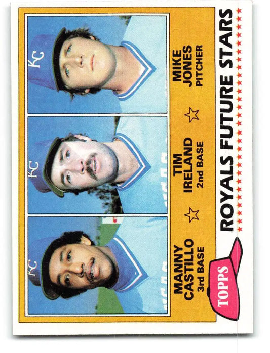 1981 Topps #66 Manny Castillo/Tim Ireland/Mike Jones EX Excellent RC Rookie Kansas City Royals Baseball Card - Baseball