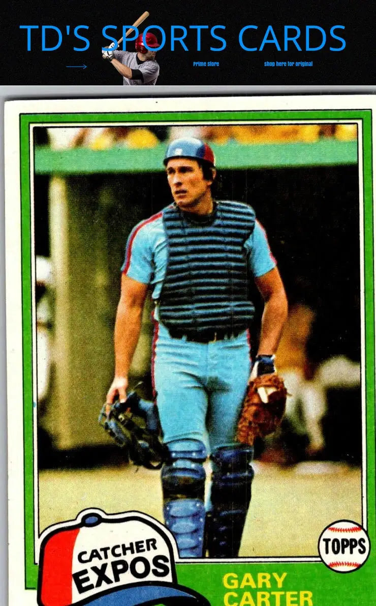 1981 Topps Gary Carter baseball card featuring legendary catcher collectible