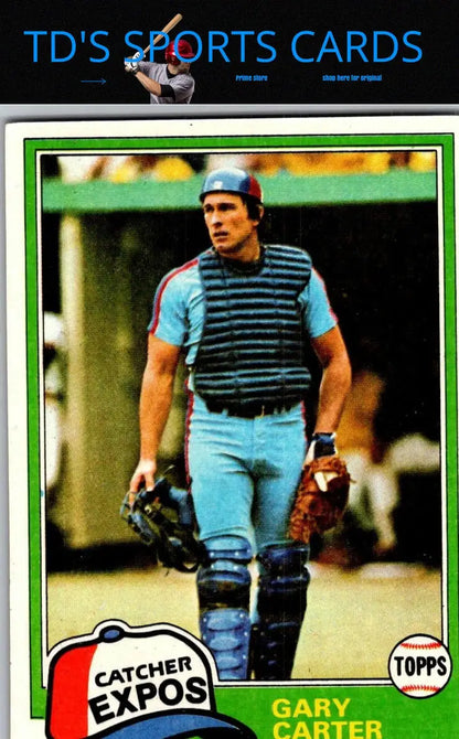 1981 Topps Gary Carter baseball card featuring legendary catcher collectible