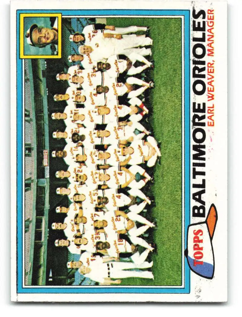 1981 Topps #661 Orioles Team/Earl Weaver EX Excellent Baltimore Orioles Baseball Card - Baseball Card Single