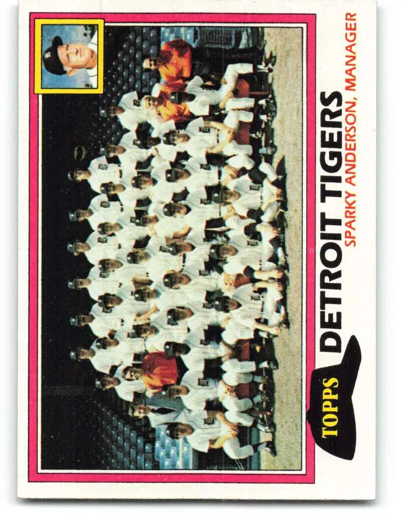 1981 Topps #666 Tigers Team/Sparky Anderson EX Excellent Detroit Tigers Baseball Card - Baseball Card Single