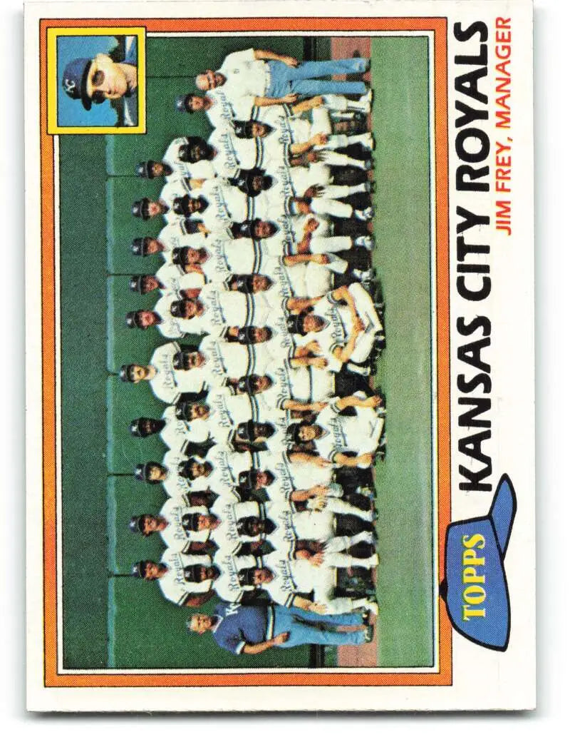 1981 Topps #667 Royals Team/Jim Frey EX Excellent Kansas City Royals Baseball Card - Baseball Card Single