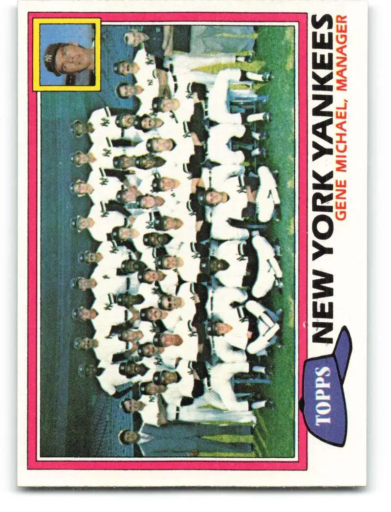 1981 Topps #670 Yankees Team/Gene Michael EX Excellent New York Yankees Baseball Card - Baseball Card Single