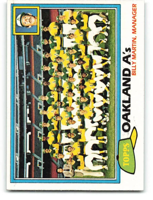 1981 Topps #671 A’s Team/Billy Martin EX Excellent Oakland Athletics Baseball Card - Baseball Card Single