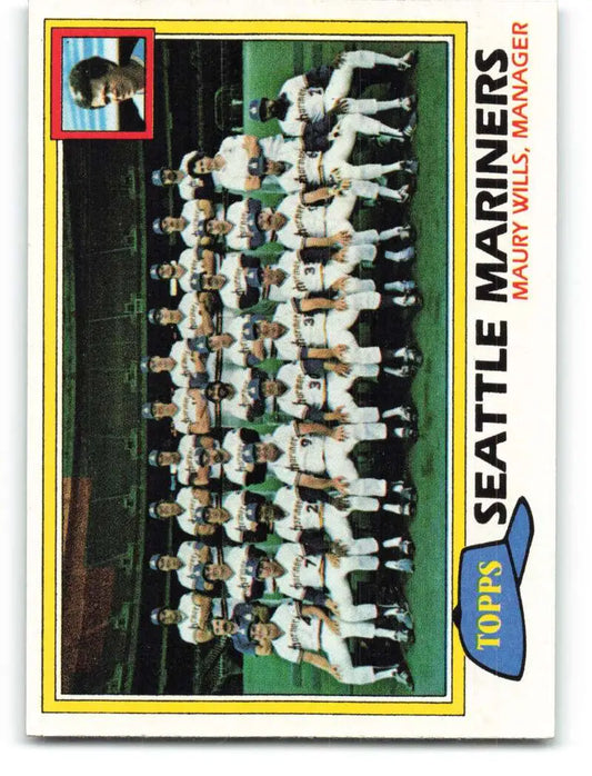 1981 Topps #672 Mariners Team/Maury Wills EX Excellent Seattle Mariners Baseball Card - Baseball Card Single