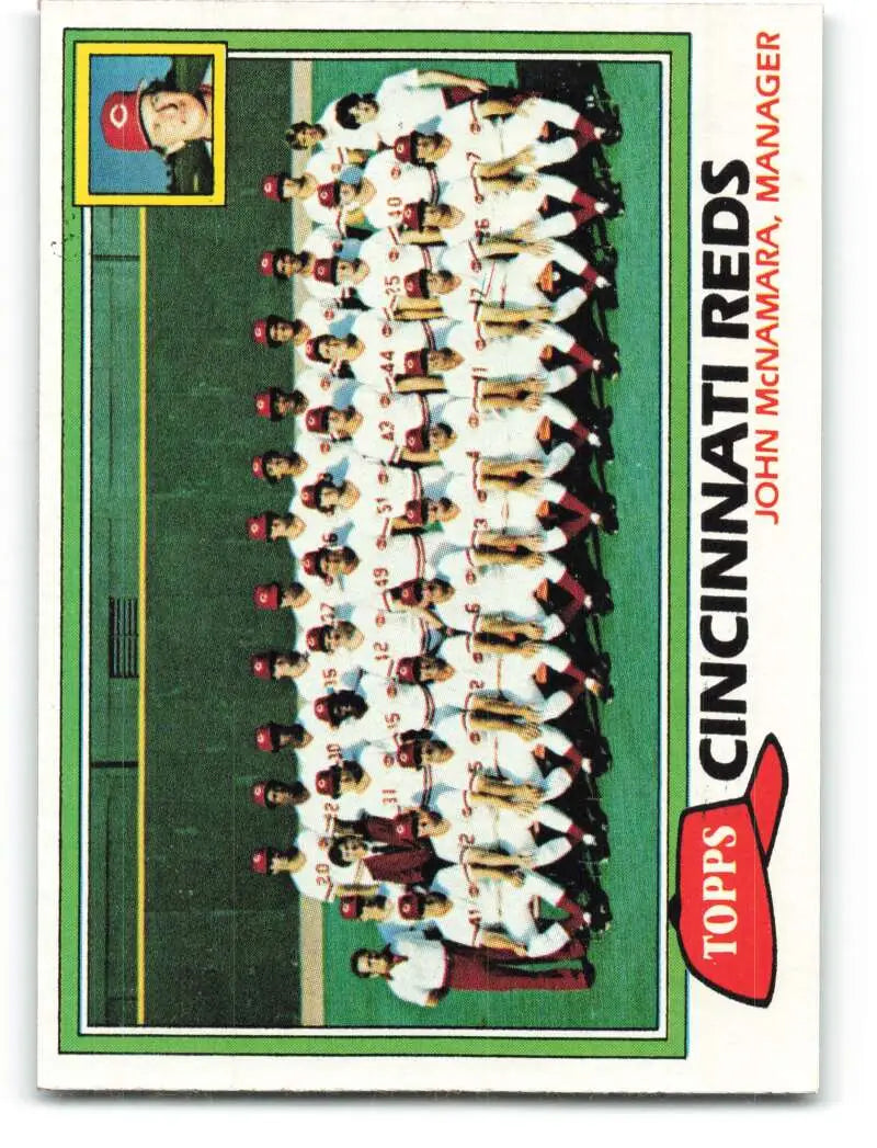 1981 Topps #677 Reds Team/John McNamara EX Excellent Cincinnati Reds Baseball Card - Baseball Card Single