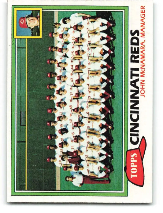 1981 Topps #677 Reds Team/John McNamara EX Excellent Cincinnati Reds Baseball Card - Baseball Card Single
