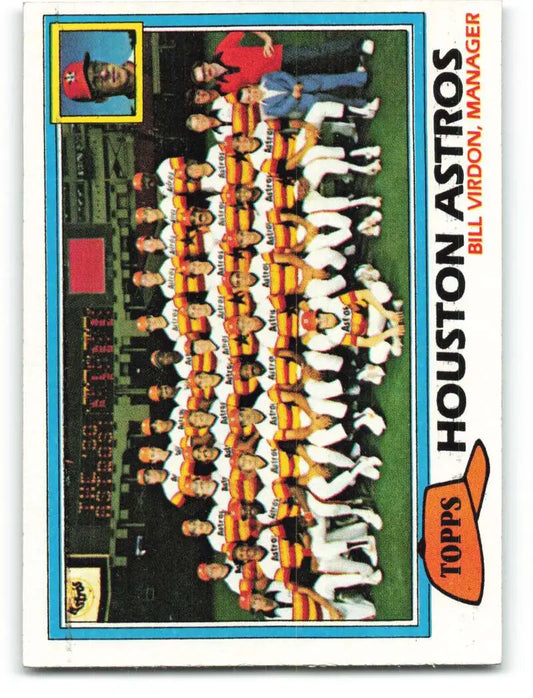 1981 Topps #678 Astros Team/Bill Virdon EX Excellent Houston Astros Baseball Card - Baseball Card Single