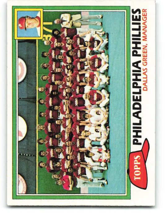 1981 Topps #682 Phillies Team/Dallas Green EX Excellent Philadelphia Phillies Baseball Card - Baseball Card Single