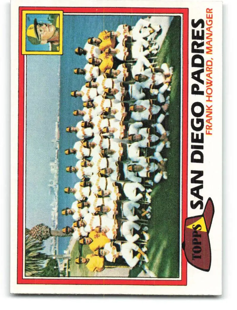 1981 Topps #685 Padres Team/Frank Howard EX Excellent San Diego Padres Baseball Card - Baseball Card Single