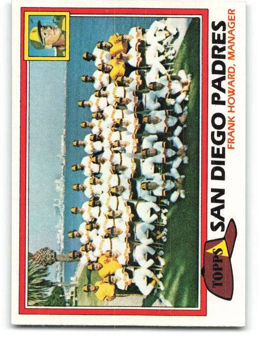 1981 Topps #685 Padres Team/Frank Howard EX Excellent San Diego Padres Baseball Card - Baseball Card Single