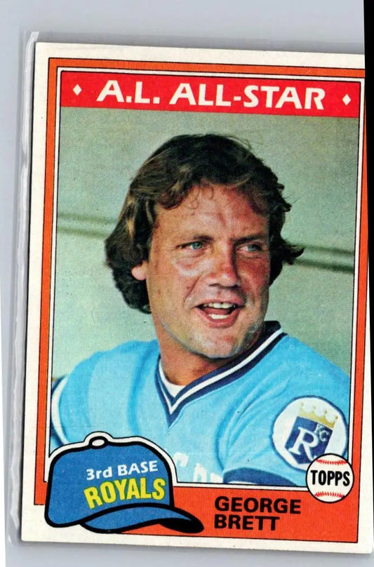Vintage 1981 Topps #700 George Brett baseball card A.L. All-Star Royals third baseman