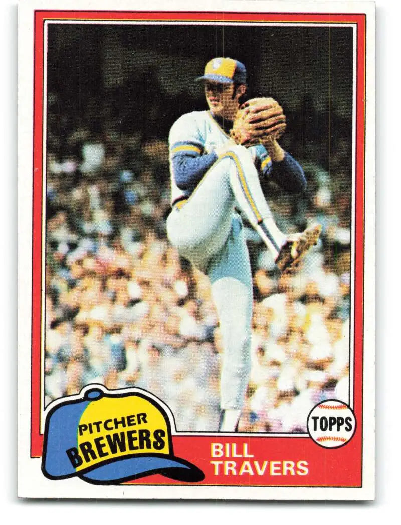 1981 Topps #704 Bill Travers EX Excellent Milwaukee Brewers Baseball Card - Baseball Card Single