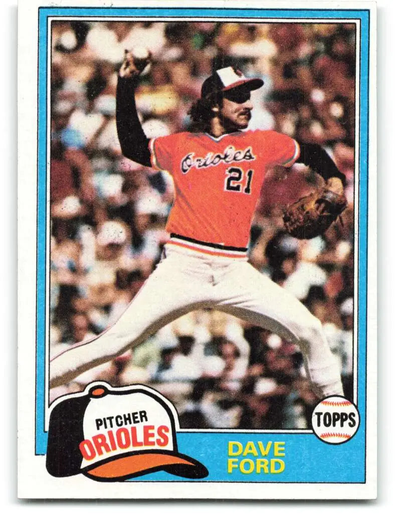 1981 Topps #706 Dave Ford EX Excellent RC Rookie Baltimore Orioles Baseball Card - Baseball Card Single
