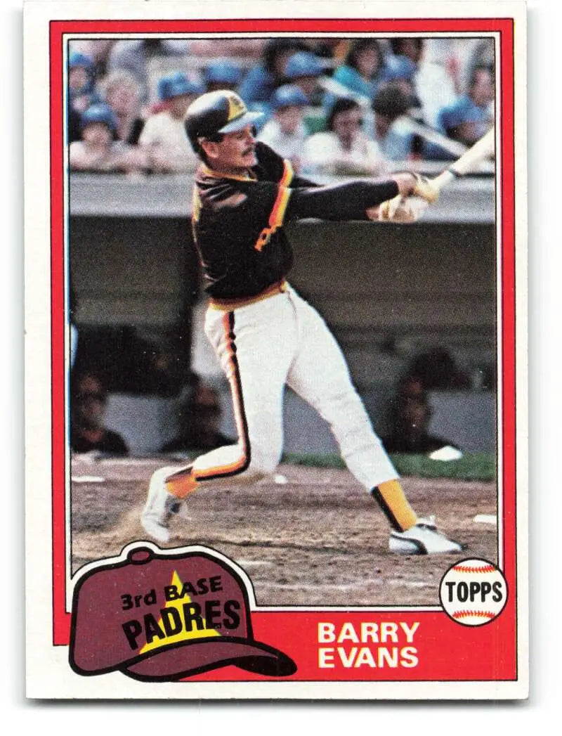 1981 Topps #72 Barry Evans EX Excellent RC Rookie San Diego Padres Baseball Card - Baseball Card Single