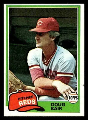 Vintage 1981 Topps Doug Bair baseball card featuring Cincinnati Reds player