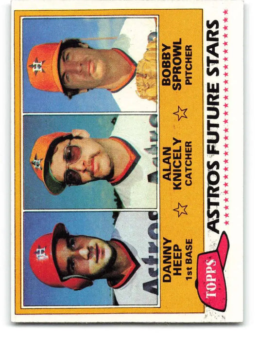 1981 Topps #82 Danny Heep/Alan Knicely/Bobby Sprowl EX Excellent RC Rookie Houston Astros Baseball Card - Baseball Card