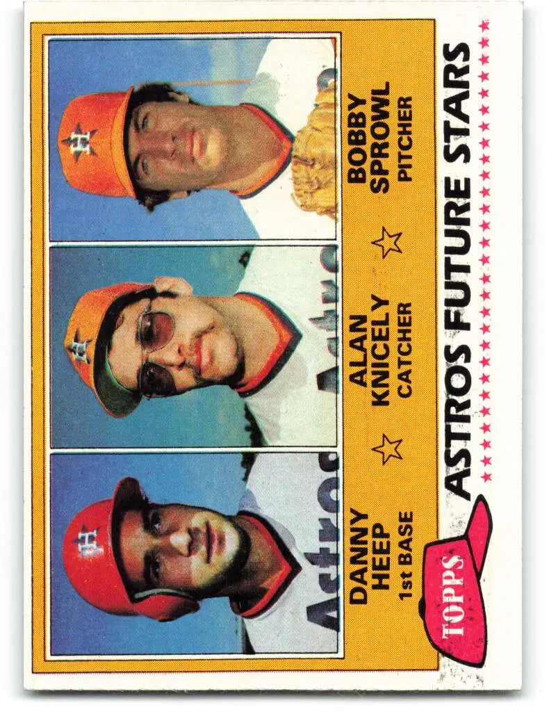 1981 Topps #82 Danny Heep/Alan Knicely/Bobby Sprowl EX Excellent RC Rookie Houston Astros Baseball Card - Baseball Card