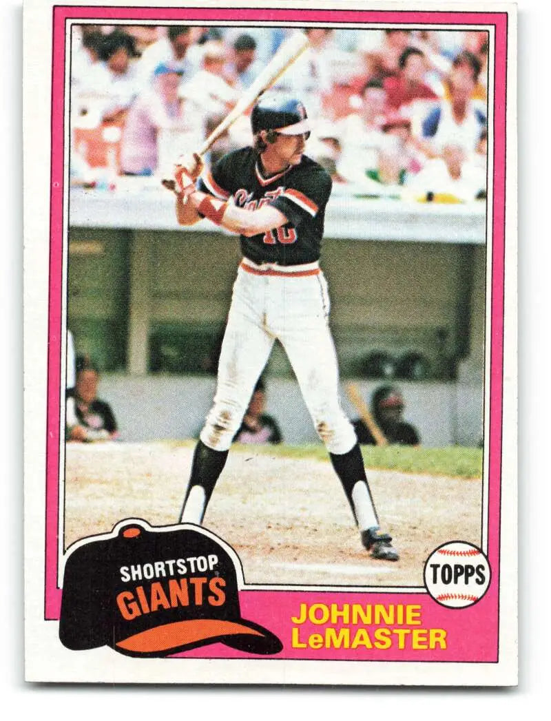 1981 Topps #84 Johnnie LeMaster EX Excellent San Francisco Giants Baseball Card - Baseball Card Single