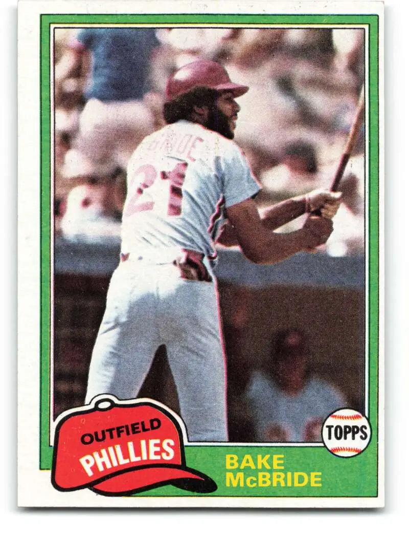 1981 Topps #90 Bake McBride EX Excellent Philadelphia Phillies Baseball Card - Baseball Card Single