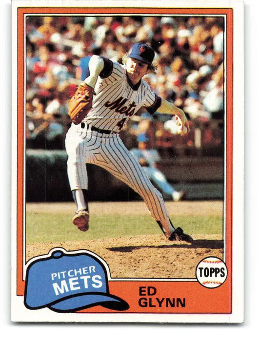 1981 Topps #93 Ed Glynn EX Excellent New York Mets Baseball Card - Baseball Card Single