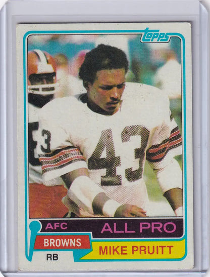 1981 Topps Football Mike Pruitt Cleveland Browns trading card for collectors