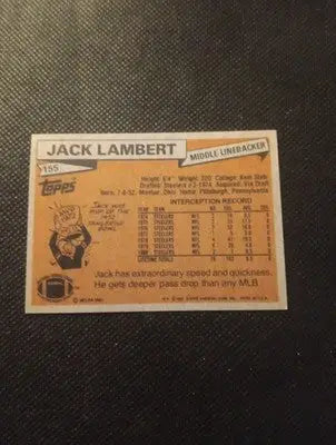 1981 Topps - Jack Lambert #155. Pittsburgh Steelers. EX+ - Football Card Single