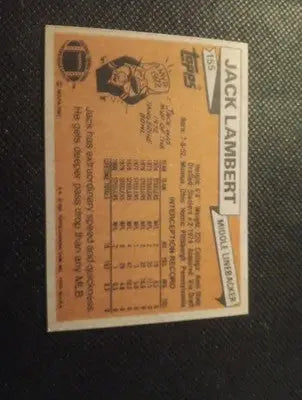 1981 Topps - Jack Lambert #155. Pittsburgh Steelers. EX+ - Football Card Single
