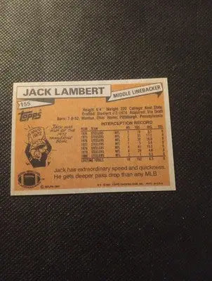1981 Topps - Jack Lambert #155. Pittsburgh Steelers. EX+ - Football Card Single