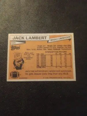 1981 Topps - Jack Lambert #155. Pittsburgh Steelers. EX+ - Football Card Single