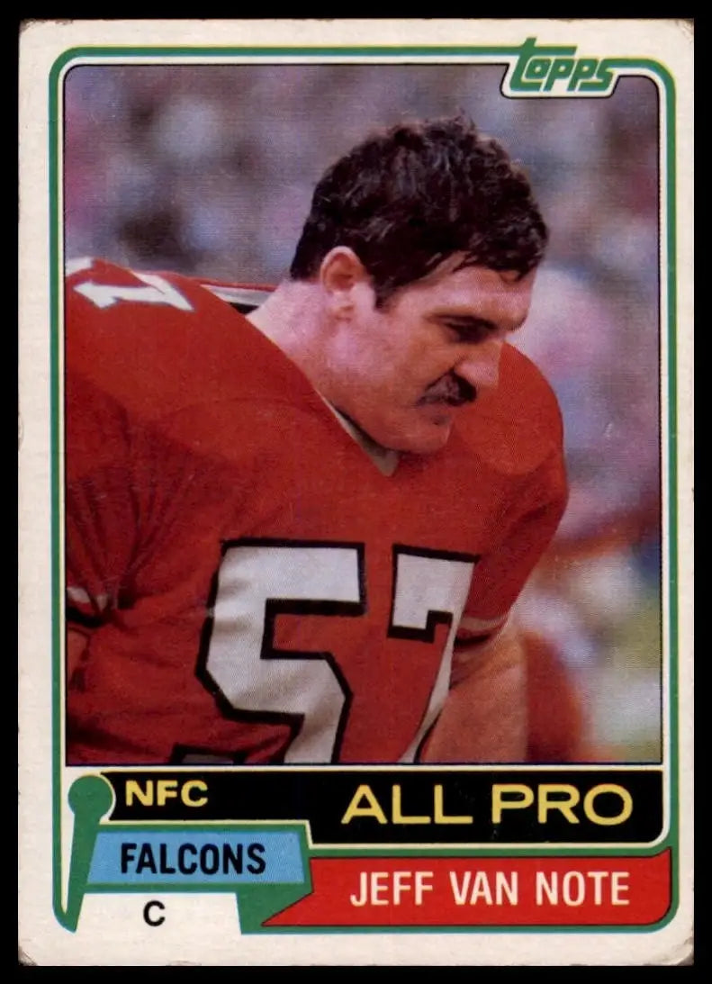 1981 Topps Jeff Van Note #70 Atlanta Falcons Football Card NFL Sports - Football Card Single